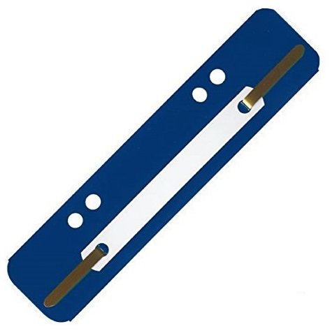 Heftstreifen aus PP-Folie mit Plastikdeckleiste, 3,4 x 15 cm (100 Stück, Blau) von PTB