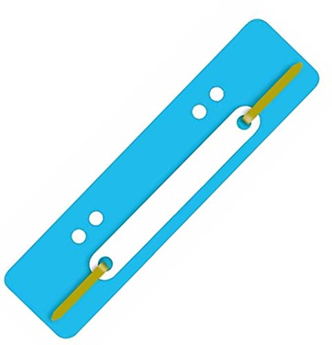 Heftstreifen aus PP-Folie mit Plastikdeckleiste, 3,4 x 15 cm (25 Stück, Hellblau) von PTB