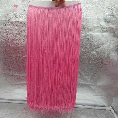 10 Yards/Los Fransenbesatz Quastenbesatz Frange A Coudre 100 cm breit für DIY lateinamerikanische Kleider Bühnenkleidung Zubehör Spitzenband-1 Yards-Rosa von PTBMBZ