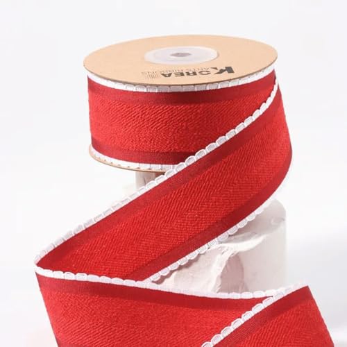 10 Yards 38 mm Köperband mit Spitzenrand, zum Polieren, für Haarschleifen, Basteln, Geschenkverpackungen, handgefertigte Accessoires, Dekoration, 08, Breite 38 mm von PTBMBZ