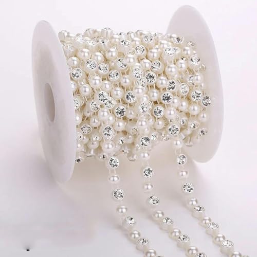 10 Yards Kostüm Applikation Form Perle Strass Trim Kette Brautkleid Hochzeit Dekoration-AA001 von PTBMBZ