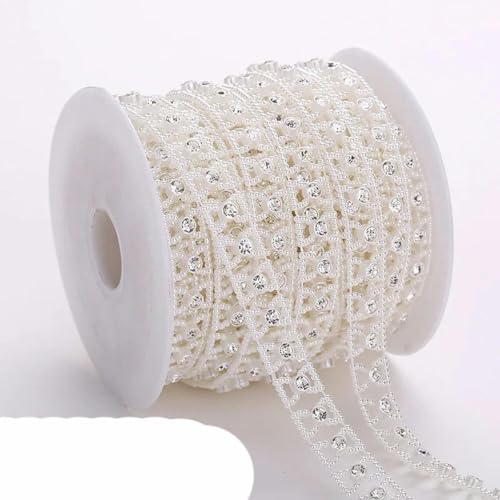 10 Yards Kostüm Applikation Form Perle Strass Trim Kette Brautkleid Hochzeit Dekoration-AA033 von PTBMBZ