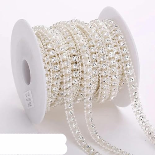 10 Yards Kostüm Applikation Form Perle Strass Trim Kette Brautkleid Hochzeit Dekoration-AA044 von PTBMBZ