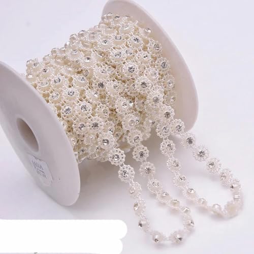 10 Yards Kostüm Applikation Form Perle Strass Trim Kette Brautkleid Hochzeit Dekoration-AA056 von PTBMBZ