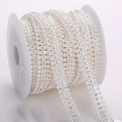 10 Yards Kostüm Applikation Form Perle Strass Trim Kette Brautkleid Hochzeit Dekoration-AA060 von PTBMBZ