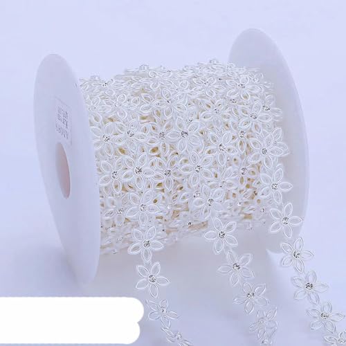 10 Yards Kostüm Applikation Form Perle Strass Trim Kette Brautkleid Hochzeit Dekoration-AA089W von PTBMBZ