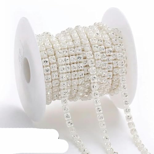 10 Yards Kostüm Applikation Form Perle Strass Trim Kette Brautkleid Hochzeit Dekoration-AA111 von PTBMBZ