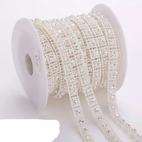 10 Yards Kostüm Applikation Form Perle Strass trimmen Kette Brautkleid Hochzeit Dekoration-AA008 von PTBMBZ