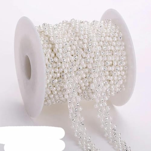 10 Yards Kostüm Applikation Form Perle Strass trimmen Kette Brautkleid Hochzeit Dekoration-AA010 von PTBMBZ