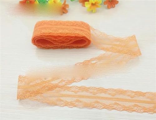 10 Yards schönes Spitzenband, 3,8 cm breit, DIY-Dekorationszubehör, Weihnachtsdekoration-orange von PTBMBZ