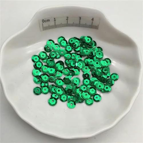 10 g 3 mm 4 mm 6 mm 10 mm PVC-Pailletten mit silberner Basis, Glitzer-Pailletten für Kleidung, Hüte, Schuhe. DIY für Kinder. Handgefertigtes Accessoire, Dunkelgrün, A4, 150 g, 3 mm tiefe Tasse von PTBMBZ