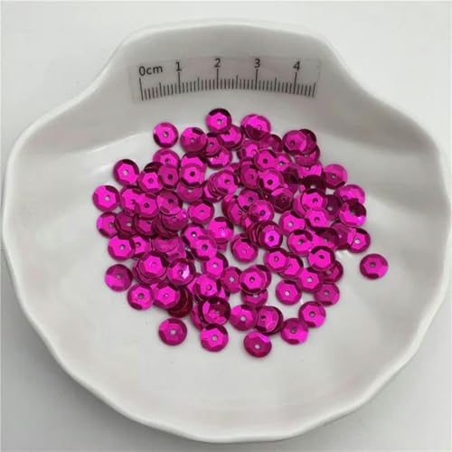 10 g 3 mm 4 mm 6 mm 10 mm Silberbasis Cup PVC Pailletten Glitzer Pailletten für Kleidung, Hüte, Schuhe. Kinder DIY. Handgefertigtes Accessoire-Fuchsia-150 g 4 mm von PTBMBZ