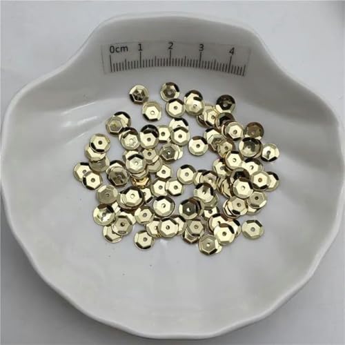 10 g 3 mm 4 mm 6 mm 10 mm Silberbasis Cup PVC Pailletten Glitzer Pailletten für Kleidung, Hüte, Schuhe. Kinder DIY. Handgefertigtes Accessoire-Hellgold-150 g 4 mm von PTBMBZ