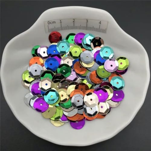 10 g 3 mm 4 mm 6 mm 10 mm Silberbasis Cup PVC Pailletten Glitzer Pailletten für Kleidung, Hüte, Schuhe. Kinder DIY. Handgefertigtes Accessoire-Mix-150 g 10 mm von PTBMBZ