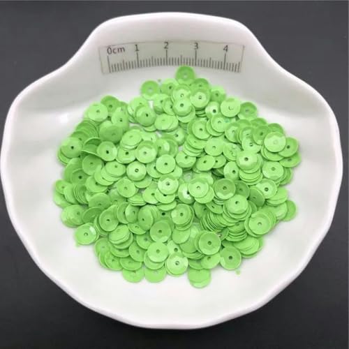 10 g 6 mm einfarbige Cup-PVC-Pailletten, Glitzer-Pailletten für Kleidung, Hüte, Schuhe, Kinder, DIY, Basteln, handgefertigtes Accessoire, Marsgrün, 6 mm, 150 g von PTBMBZ