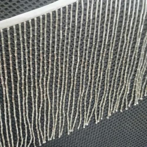 15 cm Tropfen Kristallperlen Glasröhre Fransen Spitzenquaste Besatzband DIY Tanz Latein Kleid Kostüm 1/2/5yd-2yard-Silber von PTBMBZ