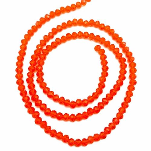 2 3 4 6 8 mm österreichische Kristallperlen zur Schmuckherstellung, lose Abstandshalter, facettierte Rondell-Glasperlen für Armbänder, DIY-Zubehör-Orangenrot-C11-8 mm (ca. 68 Stück) von PTBMBZ