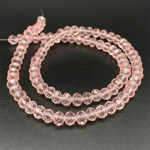 2 3 4 6 8 mm österreichische Kristallperlen zur Schmuckherstellung, lose Abstandshalter, facettierte Rondell-Glasperlen für Armbänder, DIY-Zubehör-Rosa-C7-2 mm (ca. 185 Stück) von PTBMBZ