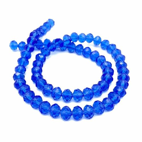 2 3 4 6 8 mm österreichische Kristallperlen zur Schmuckherstellung, lose Abstandshalter, facettierte Rondell-Glasperlen für Armbänder, DIY-Zubehör-blau-c22-8 mm (ca. 68 Stück) von PTBMBZ