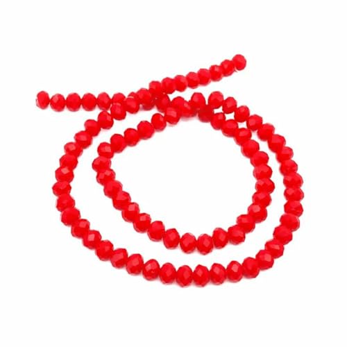 2 3 4 6 8 mm österreichische Kristallperlen zur Schmuckherstellung, lose Abstandshalter, facettierte Rondell-Glasperlen für Armbänder, DIY-Zubehör-rot-c191-3 mm (ca. 125 Stück) von PTBMBZ