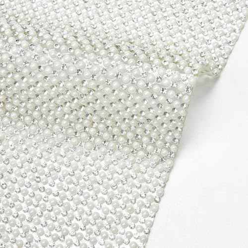 24 x 40 cm Array Pearl Crystal Mesh Sheet Selbstklebende Strass-Sticker-Applikation für Hochzeit, Auto, Kleidung, DIY-Stil 1-24 x 40 cm-Aufbügeln von PTBMBZ