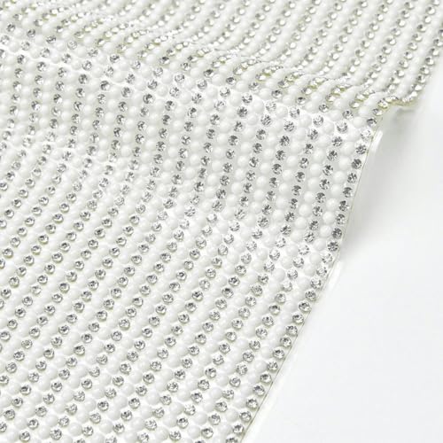 24 x 40 cm Array Pearl Crystal Mesh Sheet Selbstklebende Strass-Sticker-Applikation für Hochzeit, Auto, Kleidung, DIY-Stil 3-24 x 40 cm-Aufbügeln von PTBMBZ