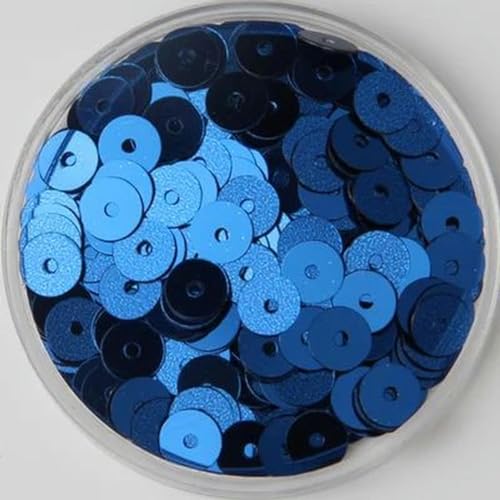 3 mm, 4 mm, 5 mm, 6 mm, flache, runde, lose PVC-Pailletten, Nähen, Kleidungszubehör, Pailletten zum Konfetti-Basteln-Dunkelblau-6 mm, 720 Stück, 10 g von PTBMBZ