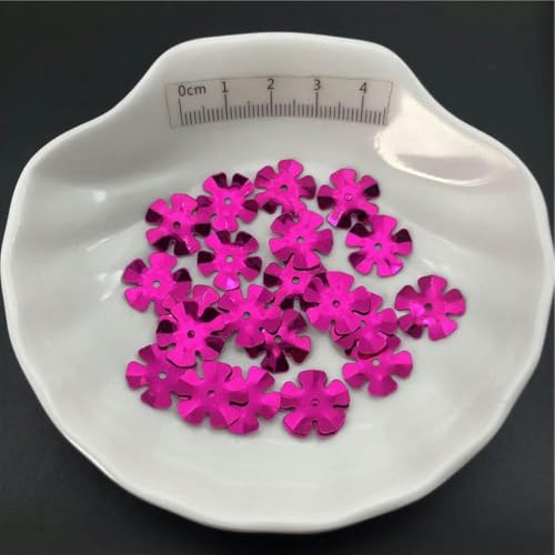 30 g, 14 mm, Cup-Blumen, lose Pailletten zum Nähen, für Schuhe, Hüte, Kinder, DIY, Bastelzubehör-Fuchsia-30 g von PTBMBZ