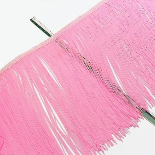 5/10 Meter 20 cm bunte Quastenfransenbesatz Spitze breite Quastenband lateinamerikanische Kleidervorhangfransen zum Nähen von Zubehör-10 Meter-Rosa von PTBMBZ