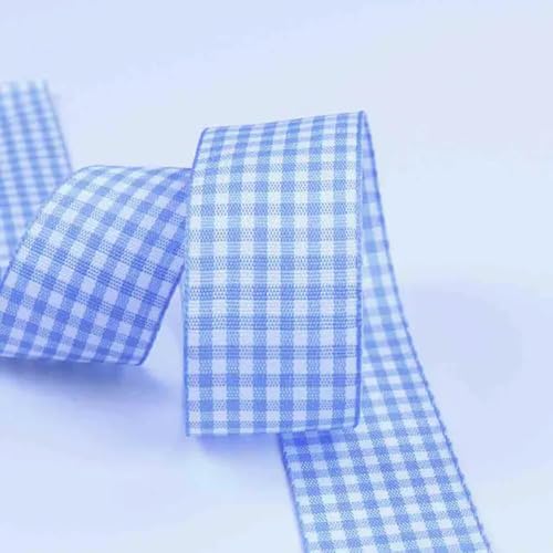 5 Meter Gingham-Bänder für Weihnachtsfeier-Dekorationen, Geschenkverpackungen, DIY-Schleifen, Haarbasteleien, karierte Bänder-S008-25 mm von PTBMBZ