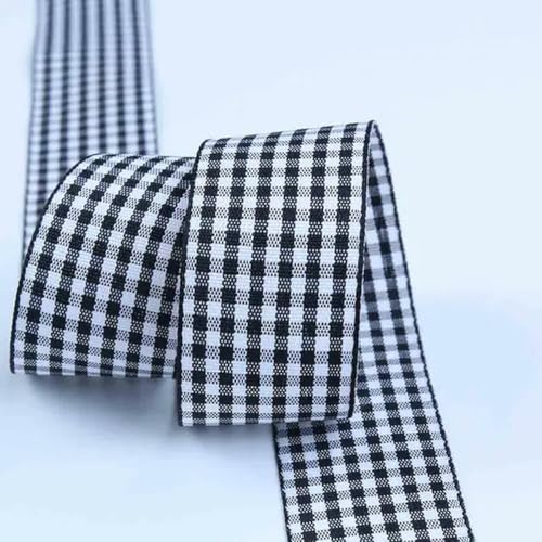 5 Meter Gingham-Bänder für Weihnachtsfeier-Dekorationen, Geschenkverpackungen, DIY-Schleifen, Haarbasteleien, karierte Bänder-S012-25 mm von PTBMBZ