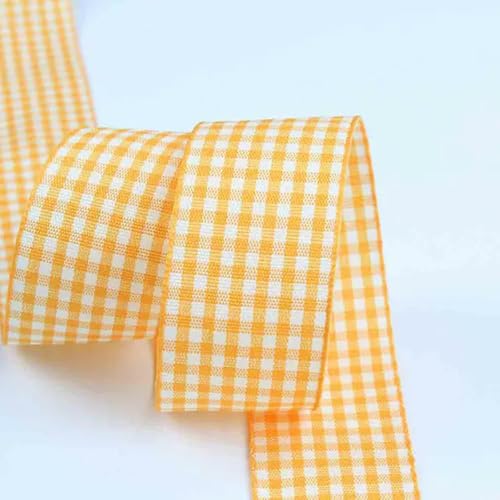 5 Meter Gingham-Bänder für Weihnachtsfeier-Dekorationen, Geschenkverpackungen, DIY-Schleifen, Haarbasteleien, karierte Bänder-S022-25 mm von PTBMBZ