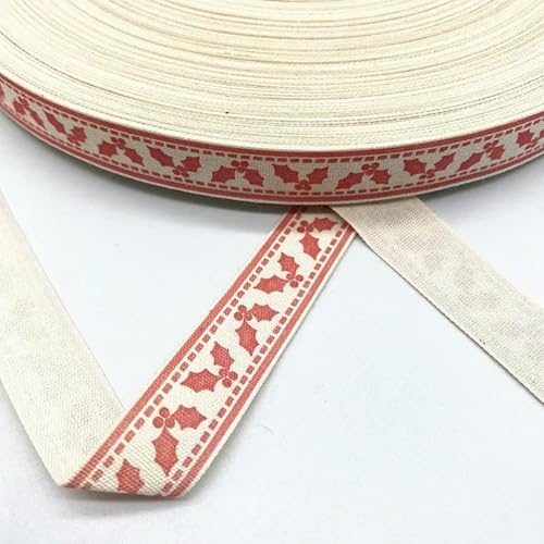 5 Yards 15 mm Weihnachtsdruck Polyester-Baumwollband DIY Weihnachtsfeier Geschenkverpackungszubehör-07-15 mm von PTBMBZ