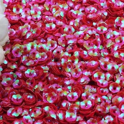 6 mm Mix Cup Blumen-Pailletten zum Basteln, Glitzer-Konfetti, Nägel, Kunstdekoration, Pailletten, DIY-Nähzubehör, ab rot, 20 g von PTBMBZ