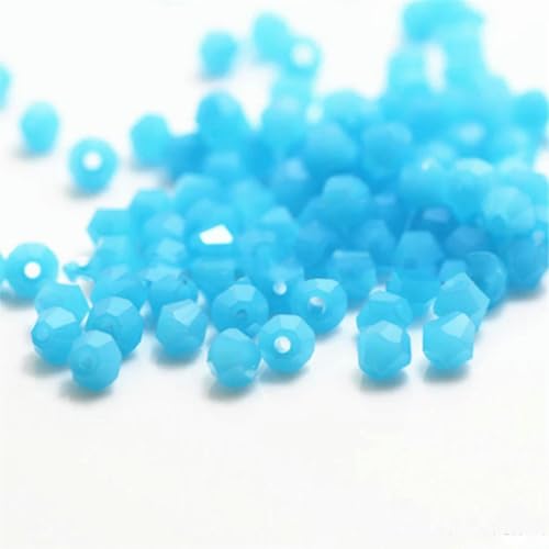 Gelbe AB-Farbe, 100 Stück, 3 mm, doppelkegelige österreichische Kristallperlen, Glasperlen, lose Abstandsperlen für die Herstellung von DIY-Schmuck, einfarbig blau von PTBMBZ