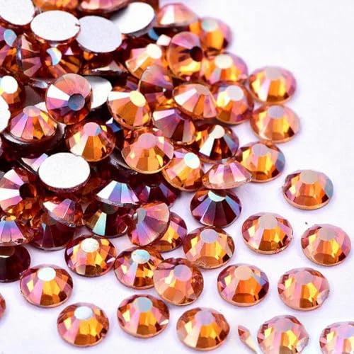 Glaskristalle, Strasssteine, nicht Hot Fix, Glitzer-Strass, flache Rückseite, für Nagelkunst-Dekorationen, DIY-79 Sunset Glow-SS6-1440 Stück von PTBMBZ