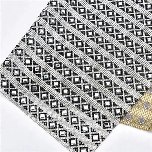 Hot Fix 24 * 40cm Glas Strass Kristall Mesh Selbstklebende Trim Strass Banding Hochzeit Dekoration Applique DIY Kleidungs-stil 2-selbstklebend von PTBMBZ