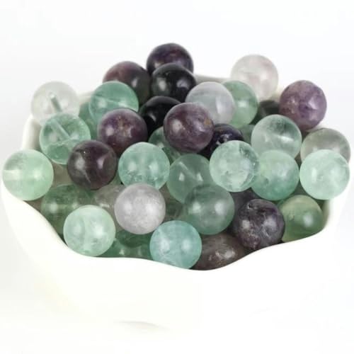 Natursteinperlen, Lava-Achat, Amethyst, Tigerauge, Amazonit, 4–10 mm, Perlen zur Schmuckherstellung, DIY-Charm-Armband aus Stein, grüner Fluorit, 10 mm, 36–37 Stück von PTBMBZ