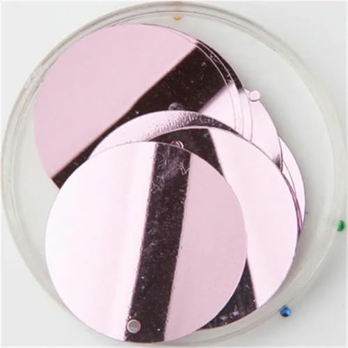 Pailletten, 30 mm, 40 mm, 50 mm, Pailletten zum Basteln, große, runde Pailletten, Paillette mit 1 Seitenloch, manuelles DIY-Nähzubehör, Pink, 50 mm von PTBMBZ