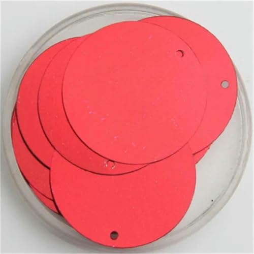 Pailletten, 30 mm, 40 mm, 50 mm, Pailletten zum Basteln, große, runde Pailletten, Paillette mit 1 Seitenloch, manuelles DIY-Nähzubehör, rot, 30 mm von PTBMBZ