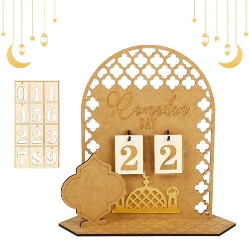 Ramadan Kalender,DIY Ramadan Dekoration aus Holz,Eid Mubarak Kalender, Eid Mubarak Adventskalender, Ramadan Kalender Dekoration,Ramadan Dekorationen Countdown Kalender für Zuhause von PTBWS
