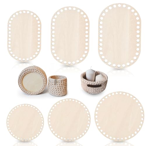 Gehäkelter Korbboden Holz zum Häkeln, 6 Stück Naturholzkorbboden Holzboden zum Häkeln Ovaler und Rund Taschenboden Korbflechten Set für DIY Korb Flechten Liefert Basteln 10/15/20/25/30cm Gehäkelter Korbboden Holz zum Häkeln, 6 Stück Naturholzkorbboden Holzboden zum Häkeln Ovaler und Rund Taschenboden Korbflechten Set für DIY Korb Flechten Liefert Basteln 10/15/20/25/30cm von PTHDEW