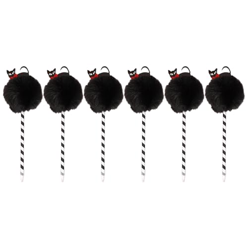 6 x Set Pompons Kugelschreiber 0,7 mm dekorativer Stift Halloween Stift glattes Schreiben Stift Schreibwaren Zubehör für Schüler von PTILSERY