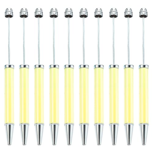 PTILSERY 10 Stück mehrfarbiger Perlenstift, glattes Schreiben, Perlenstift, 1,0 mm, Perlen-Kugelschreiber, Neuheit, Schreibwarenbedarf von PTILSERY