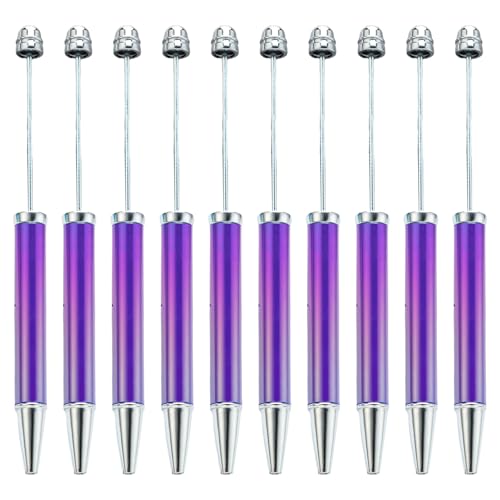 PTILSERY 10 Stück mehrfarbiger Perlenstift, glattes Schreiben, Perlenstift, 1,0 mm, Perlen-Kugelschreiber, Neuheit, Schreibwarenbedarf von PTILSERY