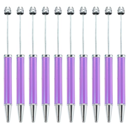 PTILSERY 10 Stück mehrfarbiger Perlenstift, glattes Schreiben, Perlenstift, 1,0 mm, Perlen-Kugelschreiber, Neuheit, Schreibwarenbedarf von PTILSERY