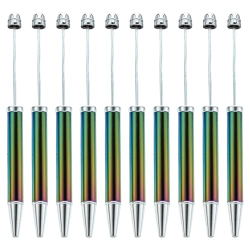 PTILSERY 10 Stück mehrfarbiger Perlenstift, glattes Schreiben, Perlenstift, 1,0 mm, Perlen-Kugelschreiber, Neuheit, Schreibwarenbedarf von PTILSERY