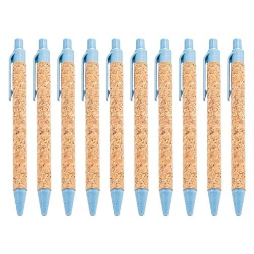 PTILSERY 10 x Kugelschreiber, 1,0 mm, einziehbar, glattes Schreiben, Schreibwaren, Ölstift für Schule, Büro, Arbeit von PTILSERY