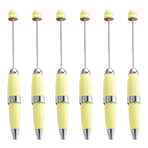 PTILSERY 6 x Perlen-Kugelschreiber, 1,0 mm, Schreibwarenstift, glattes Schreiben, Metall, Signaturstift, Perlenstift, Schulbedarf von PTILSERY