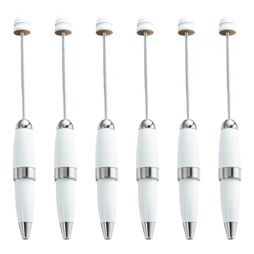 PTILSERY 6 x Perlen-Kugelschreiber, 1,0 mm, Schreibwarenstift, glattes Schreiben, Metall, Signaturstift, Perlenstift, Schulbedarf von PTILSERY